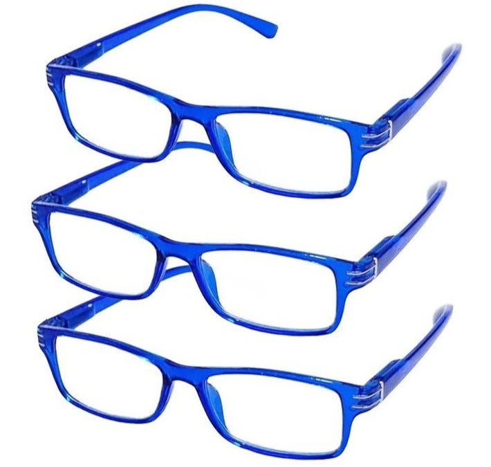 3 Pack Reading Glasses for Men and Women Comfortable Scratch Resistant Reading Glasses for Phone Computer +1.00 to +4.00 with Case and Free Cotton Handkerchief - Image 1